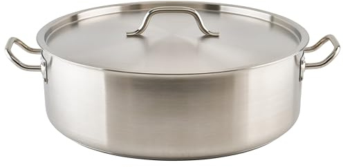 Winware - Stainless Steel 25 Quart Brasier with Cover