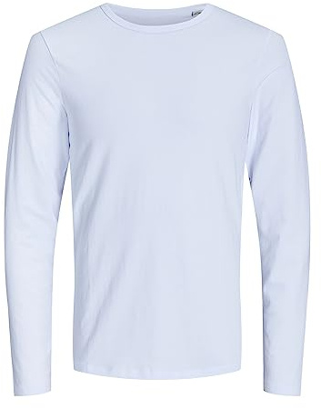 JACK & JONES Basic O-Neck tee L/S Noos - Camiseta Hombre, Color Blanco, Talla Medium