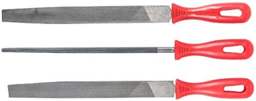 Werkzeyt Feilensatz 3-teilig - Geeignet für sämtliche Metalle - 200 mm Feilenlänge - Kunststoff-Griffe - Hochwertige Carbonklingen / Rundfeile / Halbrundpfeile / Flachstumpffeile / CPT966903