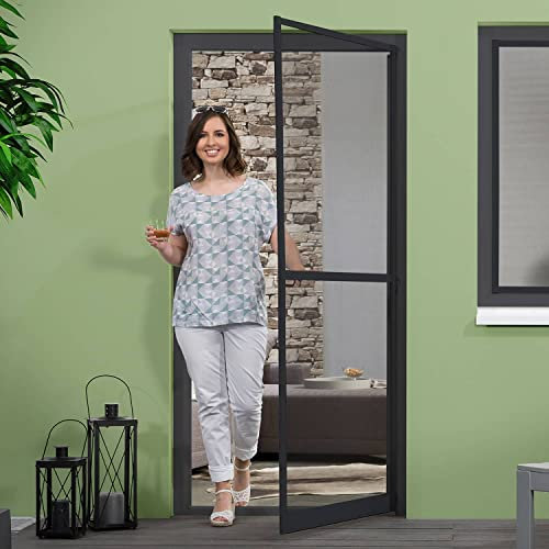 empasa Insektenschutz Fliegengitter Tür Alurahmen MASTER SLIM PLUS, individuell zuschneidbar, weiß, braun oder anthrazit, als Selbstbausatz