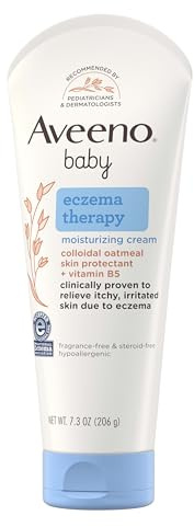 Aveeno Baby Eczema Therapy Moisturizing Cream, Natural Colloidal Oatmeal & Vitamin B5, Baby Eczema Cream for Dry, Itchy, Irritated Skin Due to Eczema, Paraben- & Steroid-Free, 7.3 oz