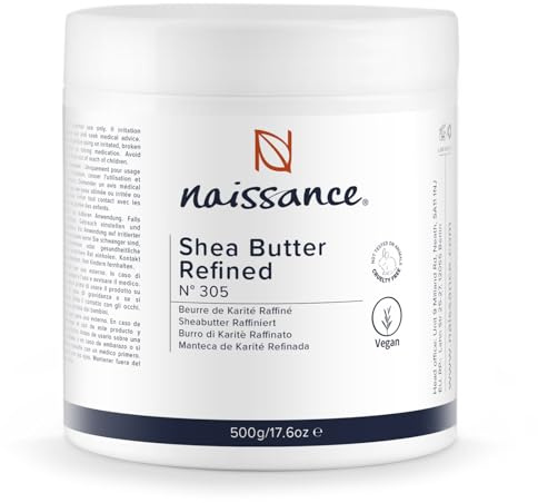 Naissance Shea Butter Refined (No. 305) - 500g - Pure, Natural - for Skin, Body, Face, Hair, Hands, Cosmetics and Beauty Recipes