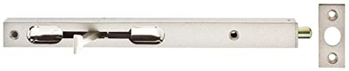 Alberts 126353 Rohrkantriegel mit Hebel | silberfarbig lackiert | mit Schließblech | 220 x 20 x 15 mm | Bolzen-Ø 10 mm