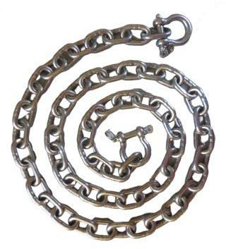 US Stainless Anti-Off Shackles Stainless Steel 316 Anchor Chain 1/4 or 6mm by 4' Long with Anti-Off Shackles Advanced Lock Ring Design