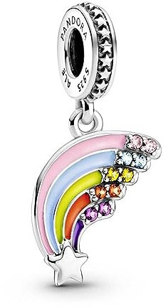 PANDORA Farbenfroher Regenbogen Charm-Anhänger Mehrfarbig, aus Sterlingsilber, mit Cubic Zirkonia, Kristalle, 799351C01