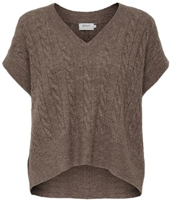 Only Onlmelody Gilet en Tricot pour Femme, Caribou/Détail : mélange, S