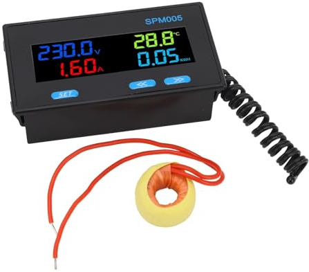 Voltmetro Digitale Amperometro Pannello Corrente Alternata Tensione Amperaggio Potenza Energia Misuratore Pannello Display Digitale LCD Amperometro Voltmetro Multimetro (200A)
