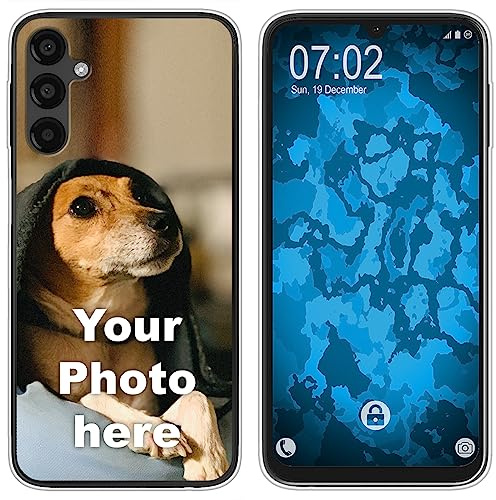 PhoneNatic personalisierte Handyhülle für Samsung Galaxy A34 5G Custom Case transparent zum selbst gestalten mit eigenem Foto Bild Text individuell
