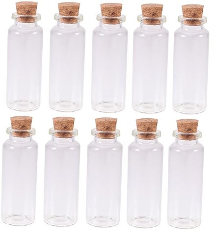 Warmhm 18pcs Wish Bottles Cork Stopper Clear Glass Vials for Crafts Message Storage Wedding Favors and Home Decoration