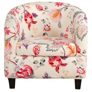 Hearda Clubsessel Bezug, Blume Sesselbezug Cocktailsessel Bezug 2er Set Weich Stretch Sesselhusse Universal Modern Sesselüberwurf für Esszimmer Wohnzimmer Café Büro (Ethnisch Stil)