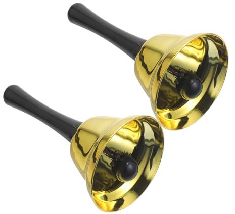 NUOBESTY 2piezas Campana De Mano Metal Retro Campana De Mano Para Servir Cena o Fiesta Estilo Aleatorio