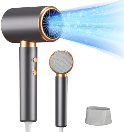 Journeyside 2000W Haartrockner Ionen, Professioneller Haartrockner mit 1 Fön Concentrators, 2 Geschwindigkeit/3 Temperaturstufen + Abkühlstufe, Überhitzungsschutz, für Home-Styling