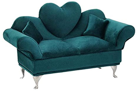 Accesorios para muñecas en miniatura, muebles de casa de muñecas para colgante, collar, corazón, sofá