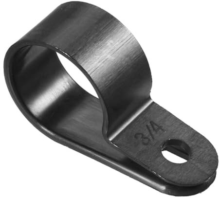 TOP-VIGOR 50Pcs Nylon R Type Cable Clips, Black Cable Clamp Organizer Cord Clips Wire Cable Cleats for Electrical Cable Wire Conduit Cable Management 19.4mm