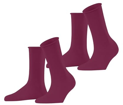 ESPRIT Basic Pure Multipack W So algodón lisos 2 pares, Calcetines Mujer, Rosa Pink Berry 8544, 35-38