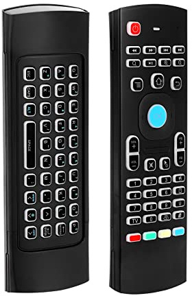 jiyaohui - Ratón de aire para caja de televisión Android, mini teclado inalámbrico con control remoto de aire y ratón con retroiluminación RGB MX3 Pro IR Aprendizaje