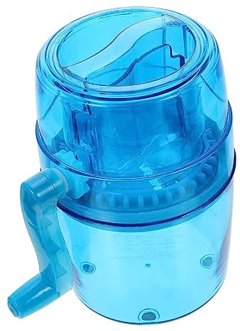 DOITOOL Hand-cranked Shaved Ice Bucket Manual Ice Crusher Chopper Blue for Home Parties and Kitchen Use
