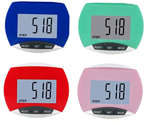 BESTonZON Multifunctional Pedometer for Running and Fitness Tracking Portable Step Counter with Large Display Sports Accessory for Men and Women Pink