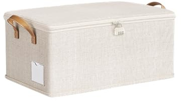 ACESOME Abschließbare Box, Kiste abschließbar Stoff, 47 x 29 x 21.5cm Kiste zum Abschließen, Aufbewahrungsbox mit Schloss Aufbewahrungsbox abschließbar Für Kleidung Toys