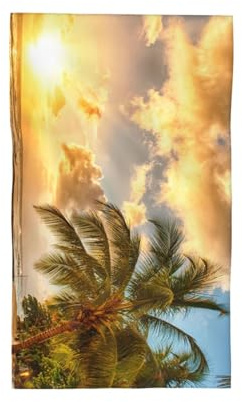 YFSGDLBN Serviette de toilette pour le visage Motif palmier hawaïen coucher de soleil