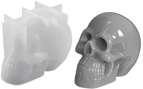 Skull Resin Molds Silicone | Skeleton Epoxy Resin Molds - Epoxy Handmade Mould for Decoration Casting Sculpture Molding Clay Wax Candle Making Parties Holidays Halloween Home Crafts