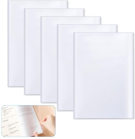 Gsrhzd Heftumschläge A5, A5 Transparent Buchumschlag, 5 Stück | PVC Wiederverwendbare Verstärkter Kunststoff Buchumschläge Schulbücher, Bucheinband, Buchschutzfolie, für Home Office Schule