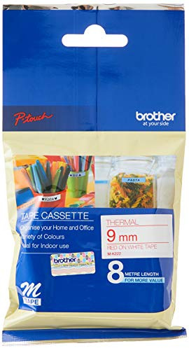 Schriftbandkassette 9mmx8m rot auf weiß