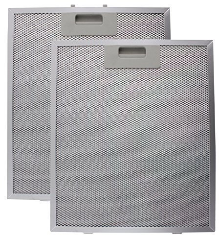 SPARES2GO Metal Grease Filter for Baumatic F90.2SS Cooker Hood (Silver, 320 x 270mm) (Pack of 2)