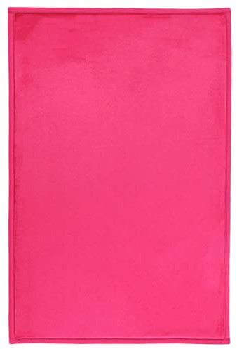 Thedecofactory Flanelle - Tapis Aspect Velours Extra-Doux Fuchsia 60x90