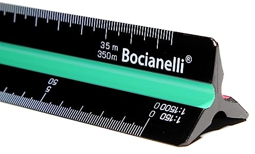 Dreikantmaßstab 30 cm - Maßstab Lineal - Kunststoff Maßstabslineal - Dreikantmaßstab 1:10 1:20 1:25 1:50 1:75 1:100 1:125 1:200 1:250 1:500 1:750 1:1250