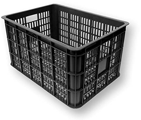 Basil Fahrradkiste für den Vorderradgepäckträger Crate L, Black, 50 cm x 36 cm x 27 cm, 50 Liter, 21068