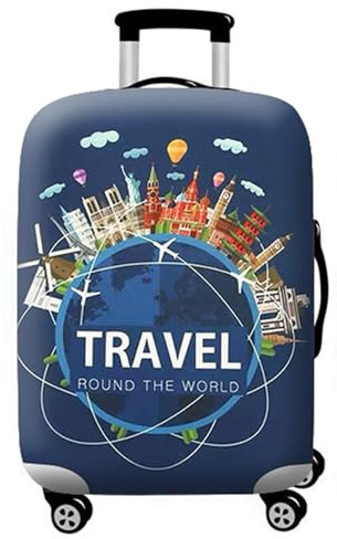 WUJIAONIAO Travel Luggage Cover Baggage Suitcase Cover Protector Skins 18-32 Inch (A9 TRAVEL, S (for 18-20 inch luggage))
