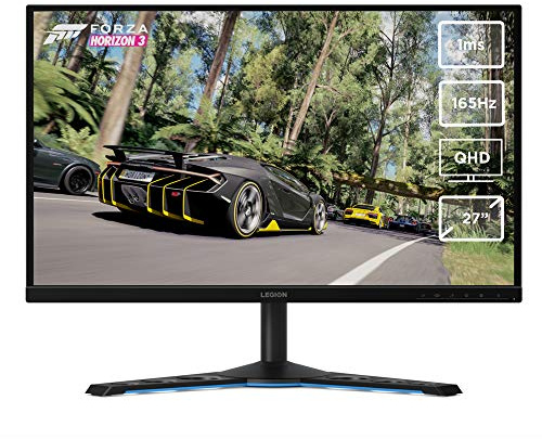 Lenovo Legion Y27q-20 27 Inch QHD Monitor (IPS Panel, 165 Hz, 1 ms, HMDI, DP, USB A-B) – Fully Adjustable Screen, Black