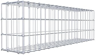 GABIONA Gabion 100 × 30 × 20 cm (L x H x P) – Panier à pierres en fil de 4 mm, maille de 5 × 10 cm, fermeture à anneau en C + pince offerte – idéal pour brise-vue, clôture en gabion, mur de jardin et