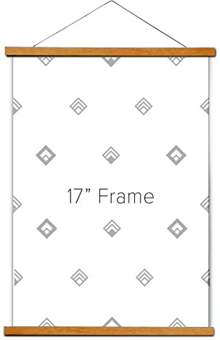 Travel Revealer Magnetic Clip Frame Teak,17 for Scratch Off Posters 17x24 17x22 17x11 Magnetic Poster Hanger Frame, Poster Frames Wood Magnet Hanging Kit for Walls Print Poster Canvas Artwork