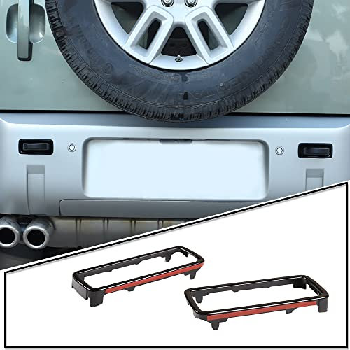 2PCS ABS paraurti posteriore gancio di traino anello di traino apertura cornice decorativa Trim per Land Rover Defender 2020-2021 accessori auto (nero lucido)