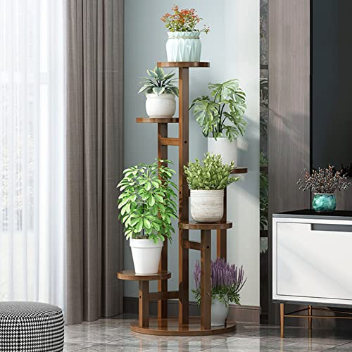 WYFZT Tiered Pflanzenständer Halter Indoor Outdoor Garden Blumentreppe Pflanzentreppe Pflanzenregal Blumenregal Blumenbank Aussen Draußen Leiterregal für Innen Außen Dekoratives Fensterbank, Bambus