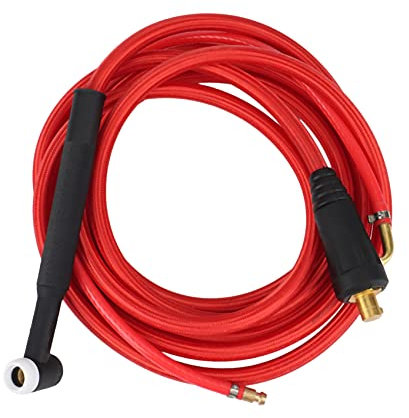 Vrttlkkfe WP17F WIG-SchweißBrenner Schnellkupplung Gas-Elektrisch Integrierter Roter Schlauch KabeldräHte 4M 35-50 Euro-Anschluss 13,12Ft