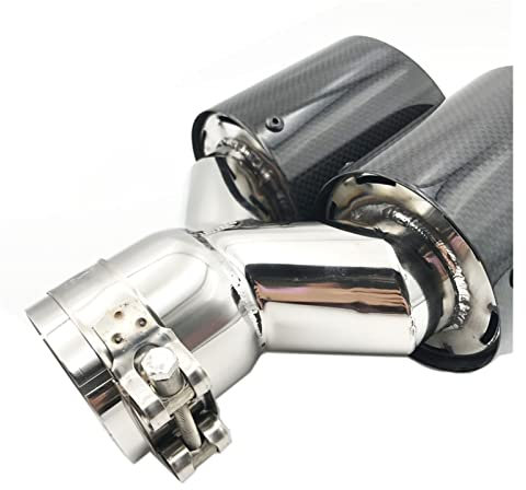 Auspuffblende 1 Stück Y-Modell Glossy Carbon Auspuffe Doppelendrohre Für BMW Für Auspuff Doppelschalldämpferrohre Endrohre Endrohrblende (Größe : 76MM IN 76MM Out)