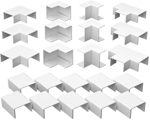 QCAB Verbindungsstücke Set für Kabelkanal 2,0 x 1,0 cm, 22-teilig