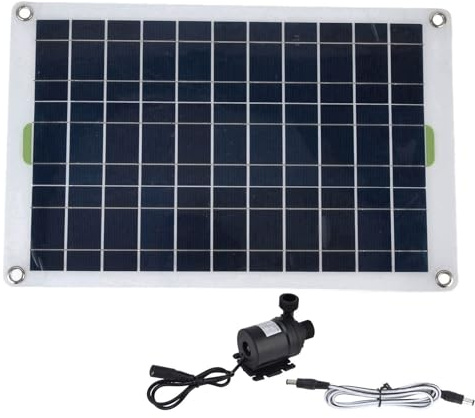Kit Pompa Acqua Solare, Pannello 50W 800L/h 12V DC a Basso Rumore Pompa per Stagno Solare in Plastica Silicone Durevole per Fontana Esterna da Giardino