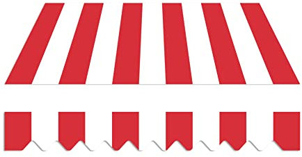 home Trends Markisenstoff 4m Markise mit Volant 4 x 3 m Markisenbespannung ersatzstoff 387 x 300cm Balkon Markise wasserabweisend & Sonnenschutz Ersatz Markisentuch P2006