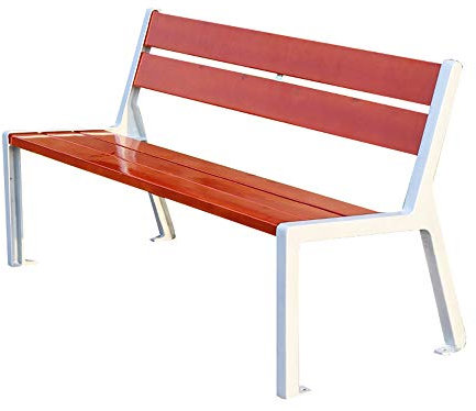 ZMYJTO 3-Sitzer Outdoor-Gartenbank Terrassenbank Aluminiumgussrahmen und korrosionsbeständiger Massivholz-Hofsitz Parkbank Freizeit-Balkonsitz mit Rückenlehne und Armlehnen für Rasen/Veranda