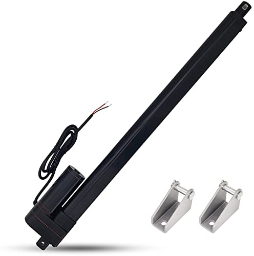 Jvnvlki Linjär drivning med 400 mm slaglängd, 3 000 N, IP65-vattentät, 12 V, linjärmotor, 5 mm/s, med monteringsfäste, för lyftarm, dörr, skåp, fönsteröppnare, dörröppnare, hemautomatisering
