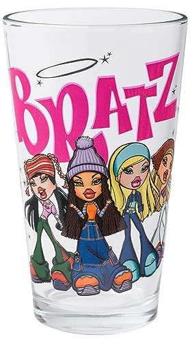 Silver Buffalo Bratz Logo and Group Boxed Pint Glass, 16 Ounces