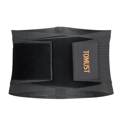 TOMUST Back Brace for Lower Back Pain Relief, Lumbar Support Belt with Dual Adjustable Straps for Lifting, Working, Sitting and Daily Support for Men Women, M