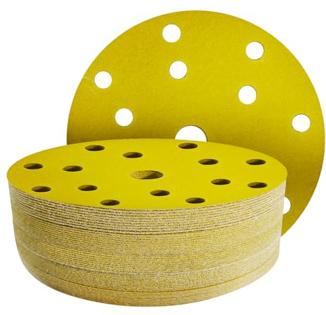 GZKTY 70 stycken slippapper 150 mm runt kardborreband – professionellt korn 240 slipskivor – 15 hål för excenterslipmaskin – aluminiumoxid slipande bil torr slipsand