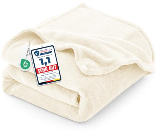 CozyLux Kuscheldecke Flauschig Decke 230x270 cm Creme
