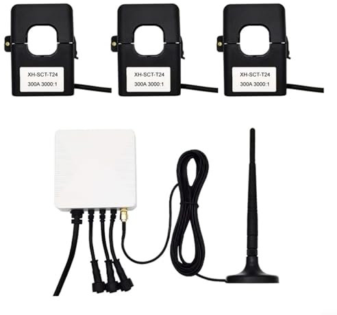 CWOQOCW 3-Phasen-Smart-WLAN-Energie-Monitor, für Tuya Smart Single 3 Phasen Meter mit 3 Klemmen 80A Stromkreis Strom Energie Meter Leistungsüberwachung für Zuhause Business Gebrauch