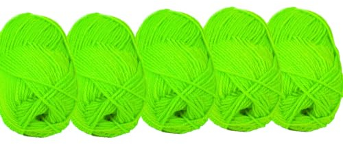 UV FLOOR - Set mit 5 Neon-Garnknäueln - Spezielles Schwarzlicht - 5 grüne Wolle - Neon-Zubehör - String Art